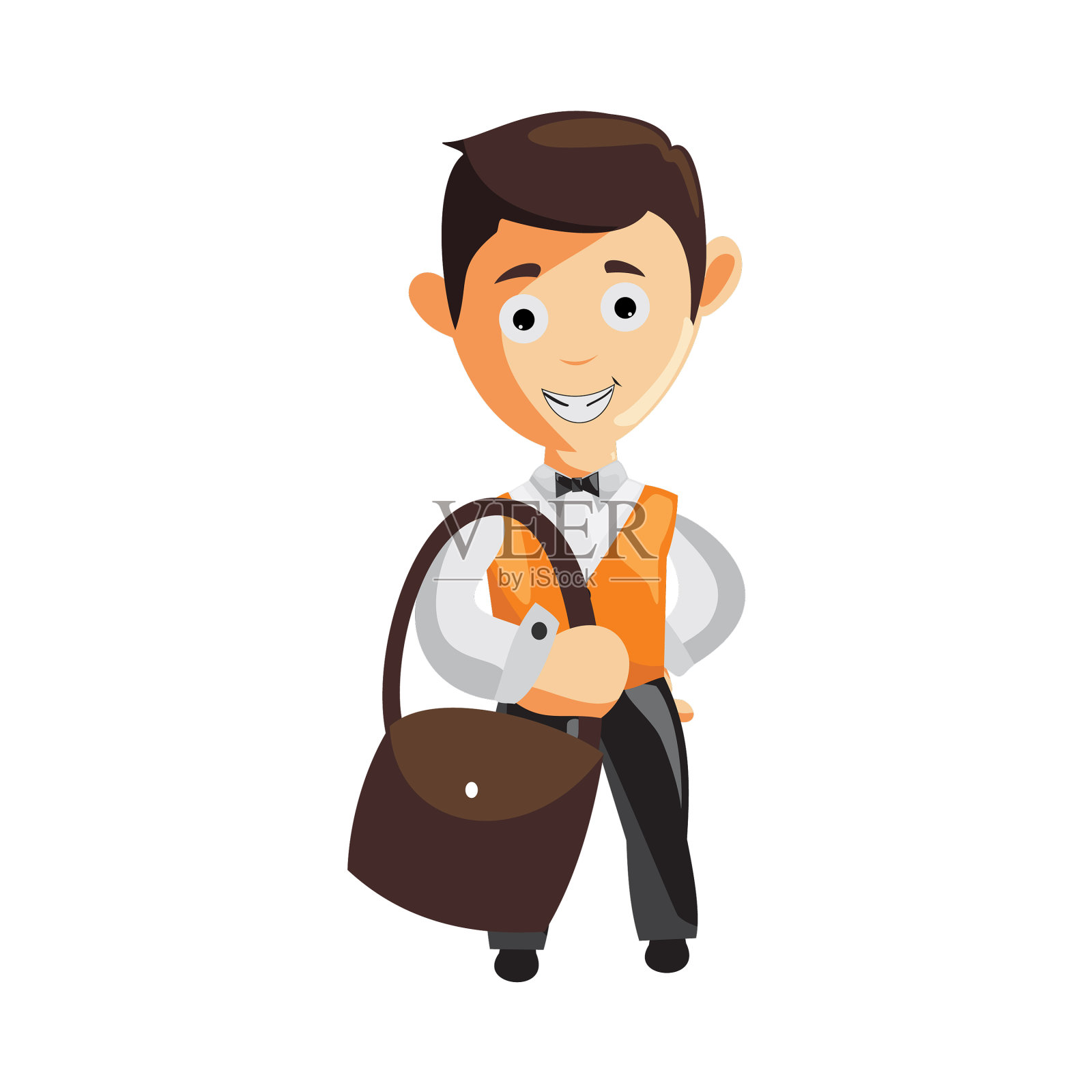 性格工作布厨师服务员衣服拿包设计元素图片