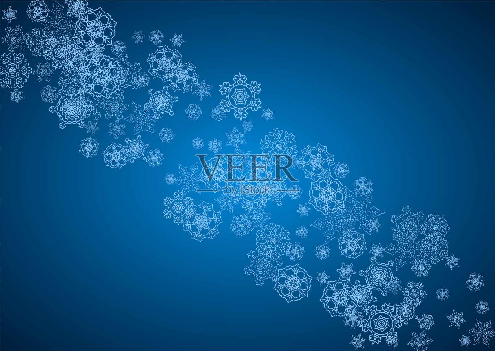 圣诞和新年的雪花插画图片素材