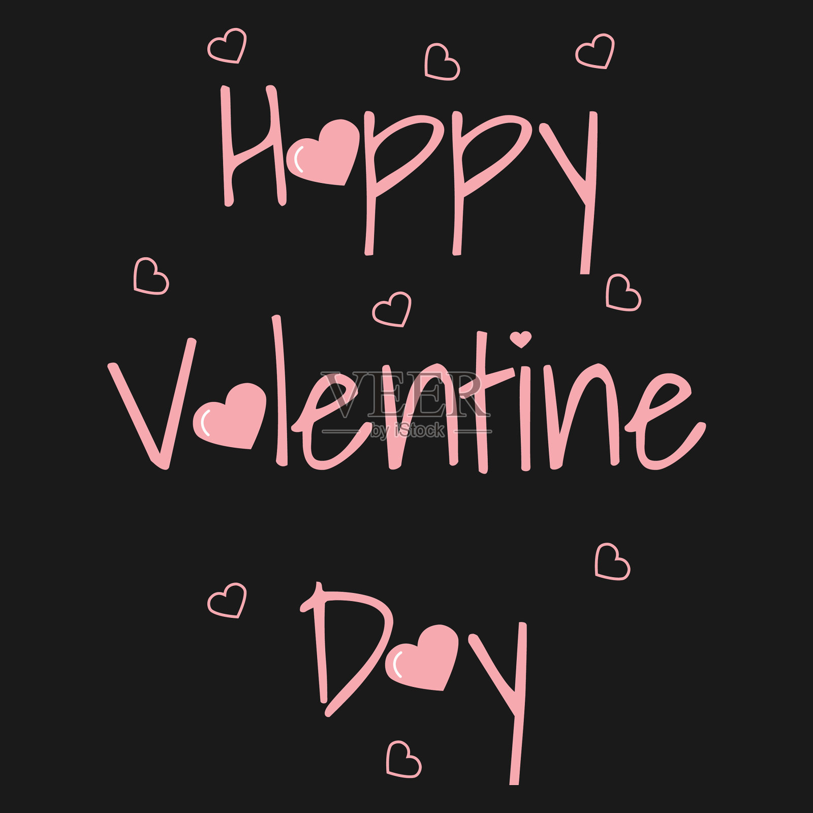 卡片与文字为情人节小插画图片素材