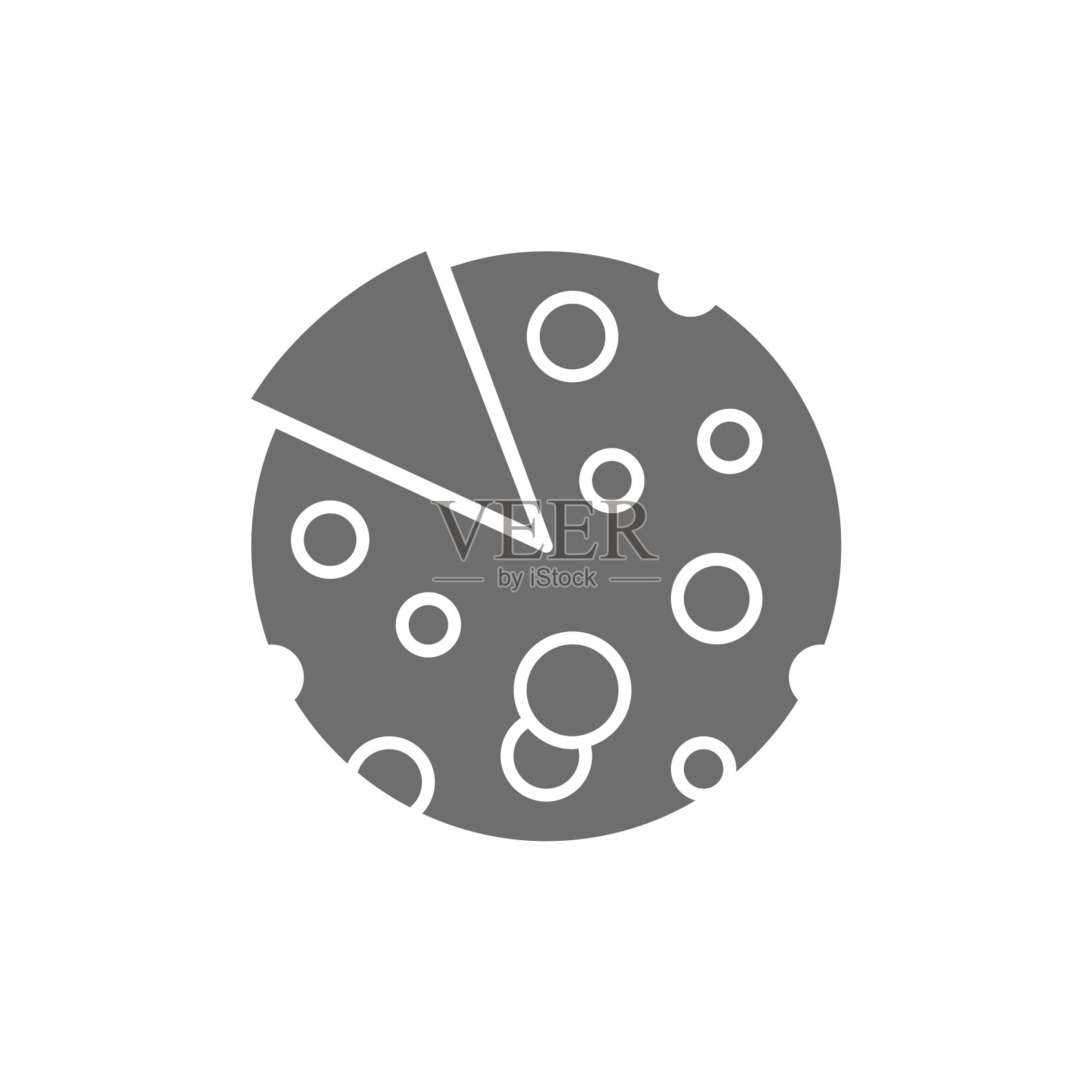 法国奶酪灰色图标头图标素材