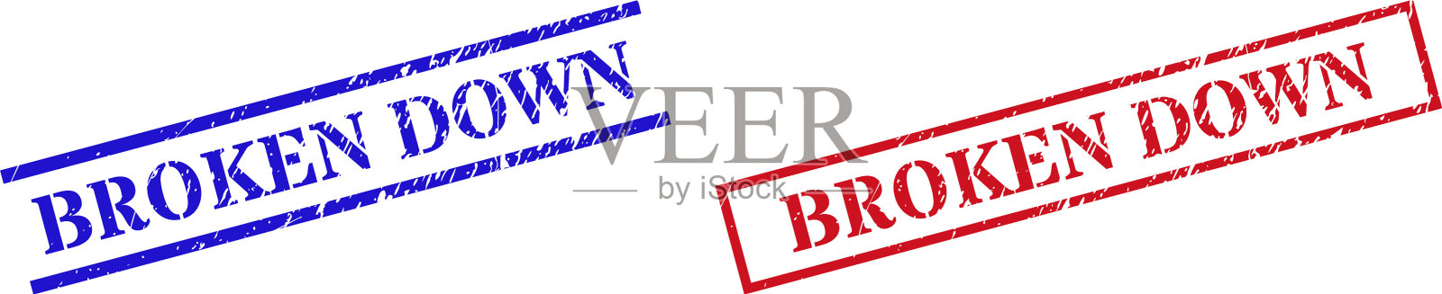 用橡皮戳记戳破水印插画图片素材