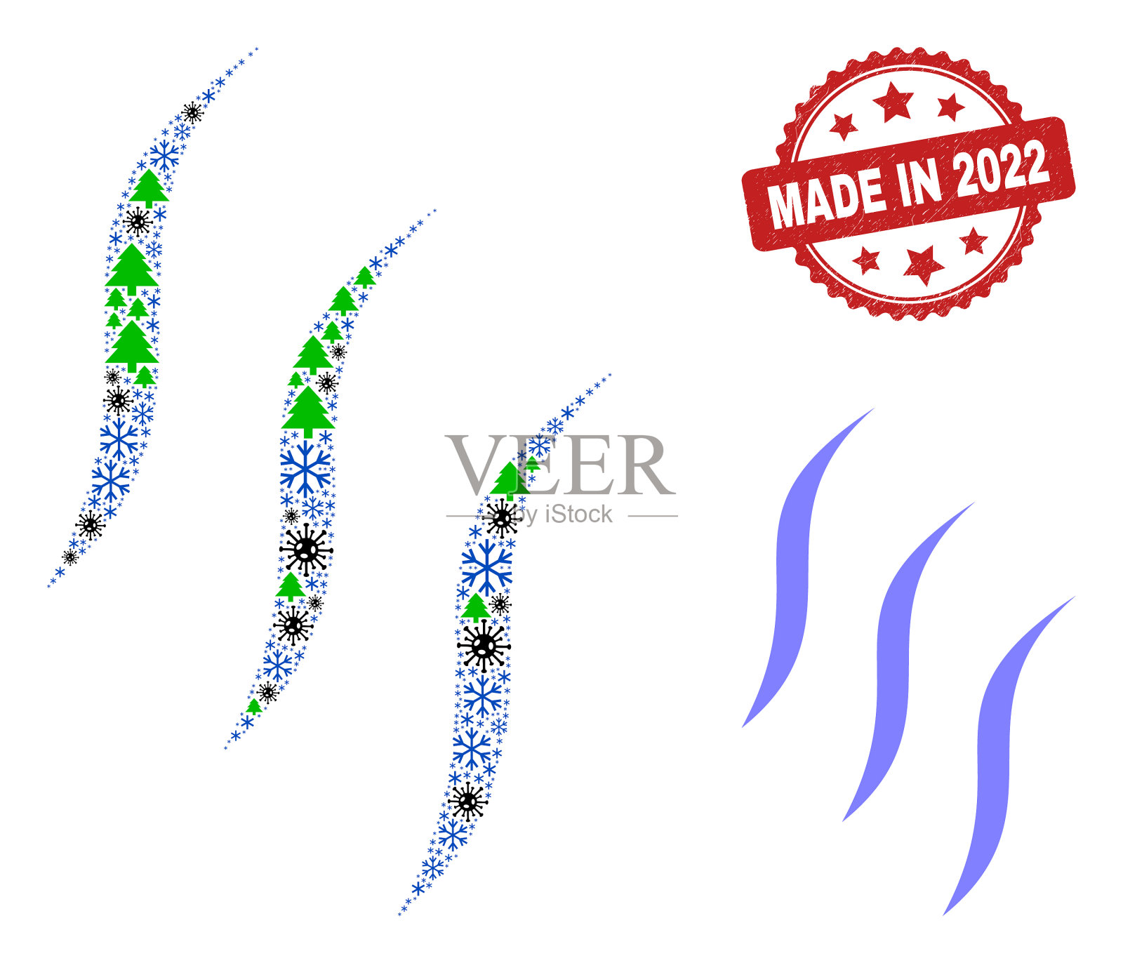 制作于2022年的危难水印和香气拼贴插画图片素材