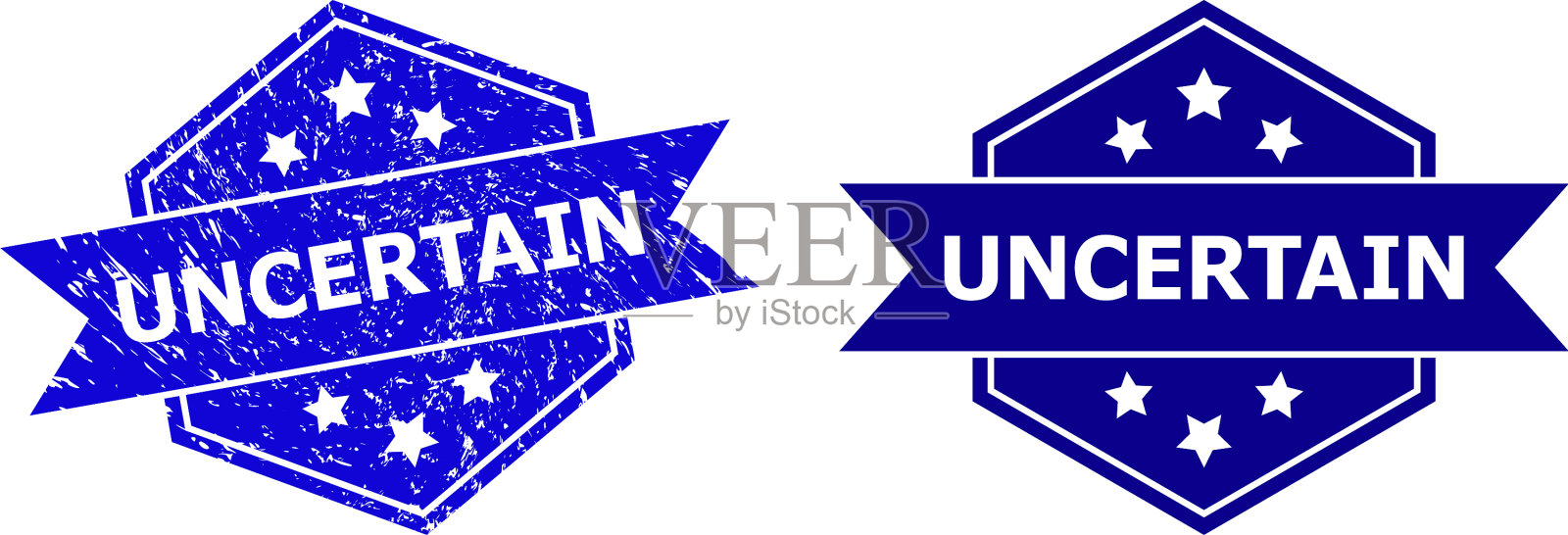 六角不确定水印与腐蚀插画图片素材