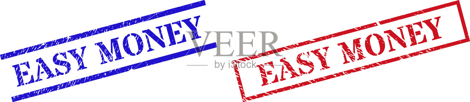 容易赚钱垃圾橡胶印章印章插画图片素材