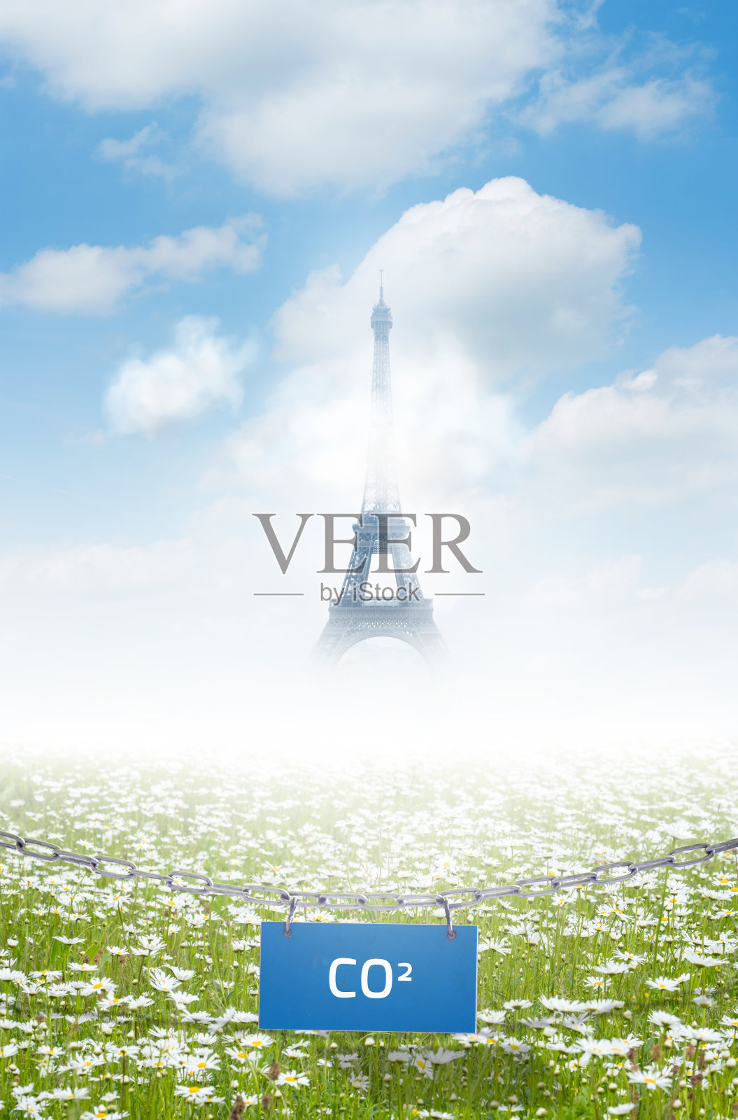 法国首都的空气污染照片摄影图片