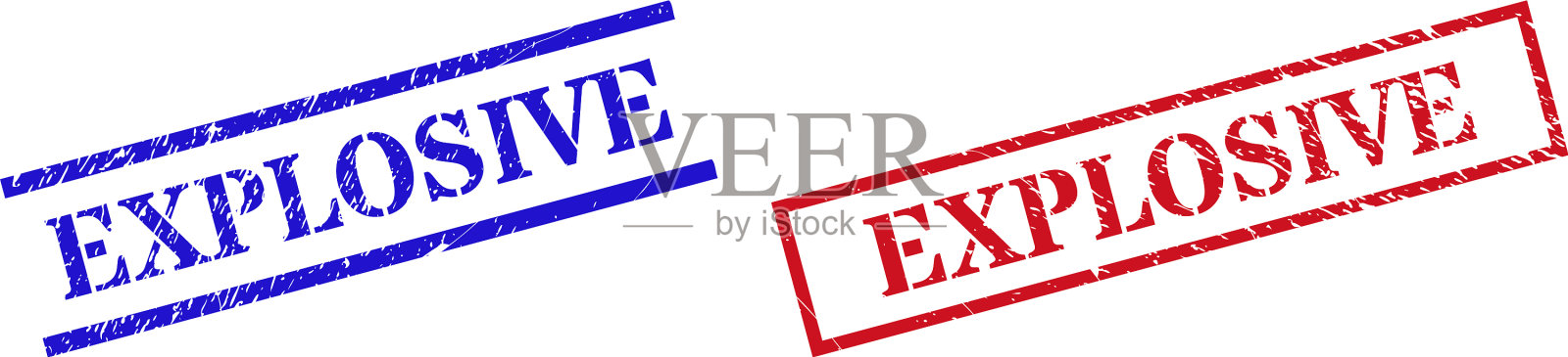 带有爆炸性纹理的橡皮戳记水印插画图片素材