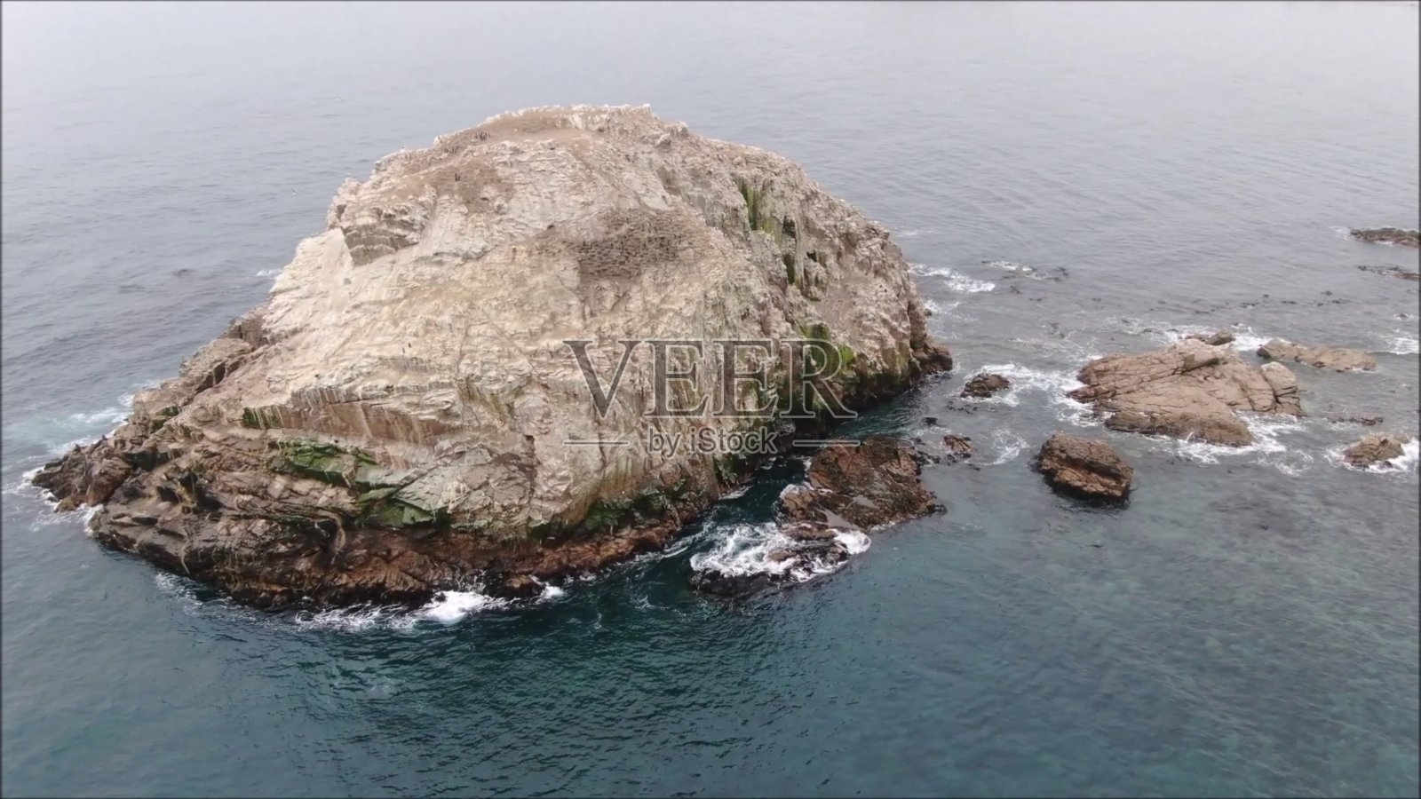 在智利Peñablanca岛和Peñablanca蓬塔的鸟瞰图照片摄影图片