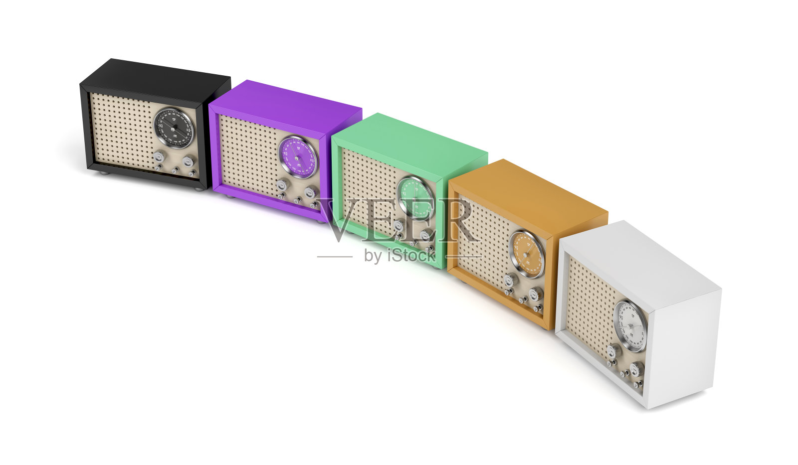 彩色复古的收音机照片摄影图片