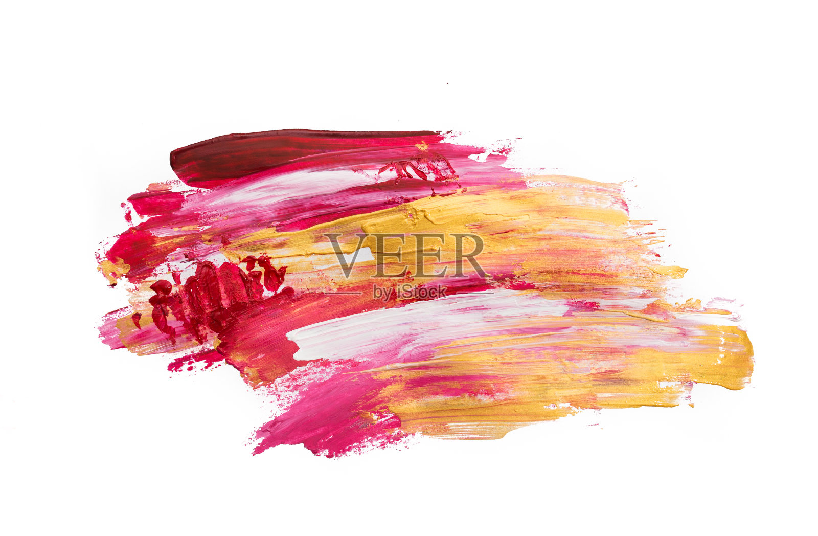 用画笔在纸上涂画。紫色和金色照片摄影图片