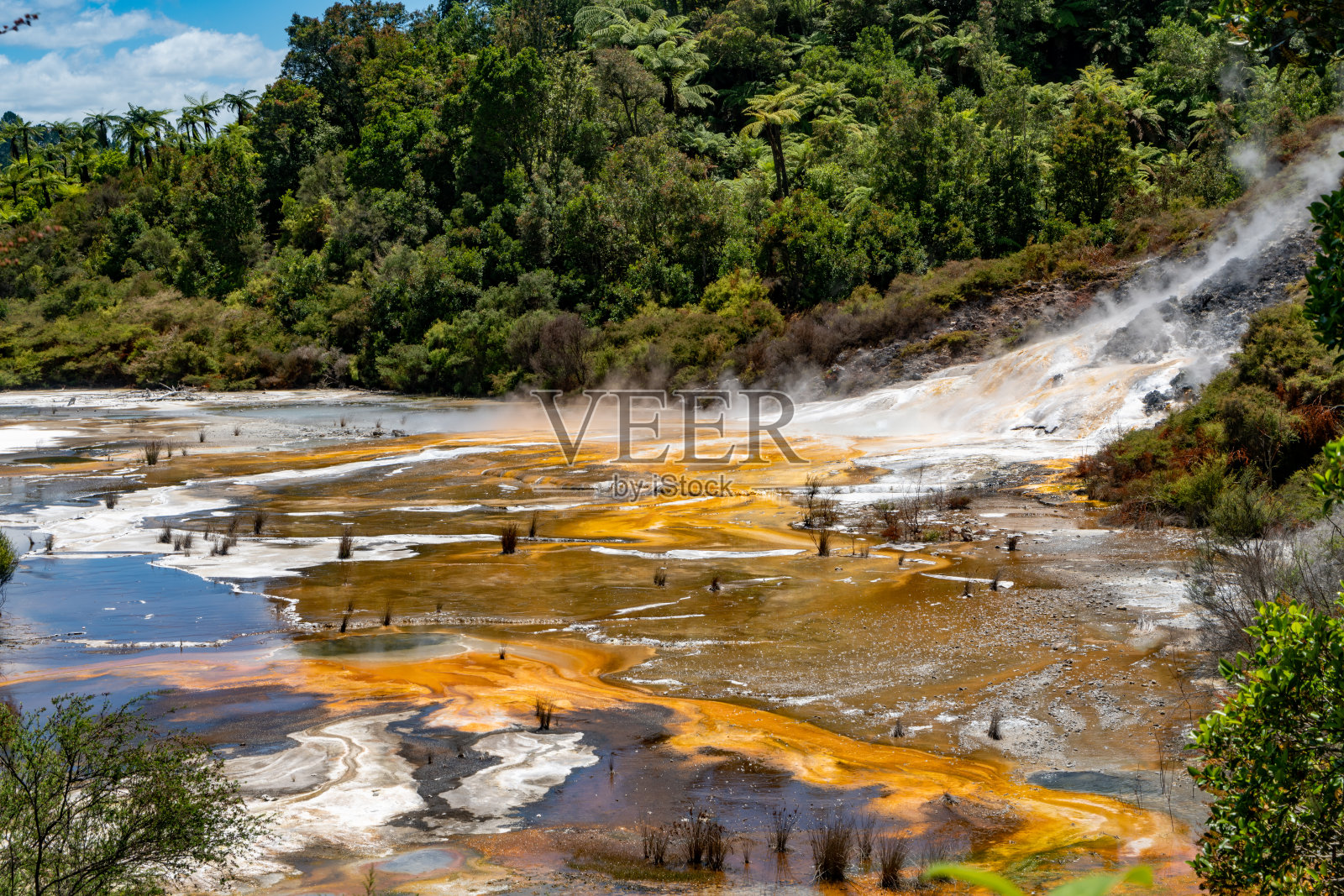 Orakei Korako地热公园和洞穴隐藏山谷，陶波，新西兰照片摄影图片