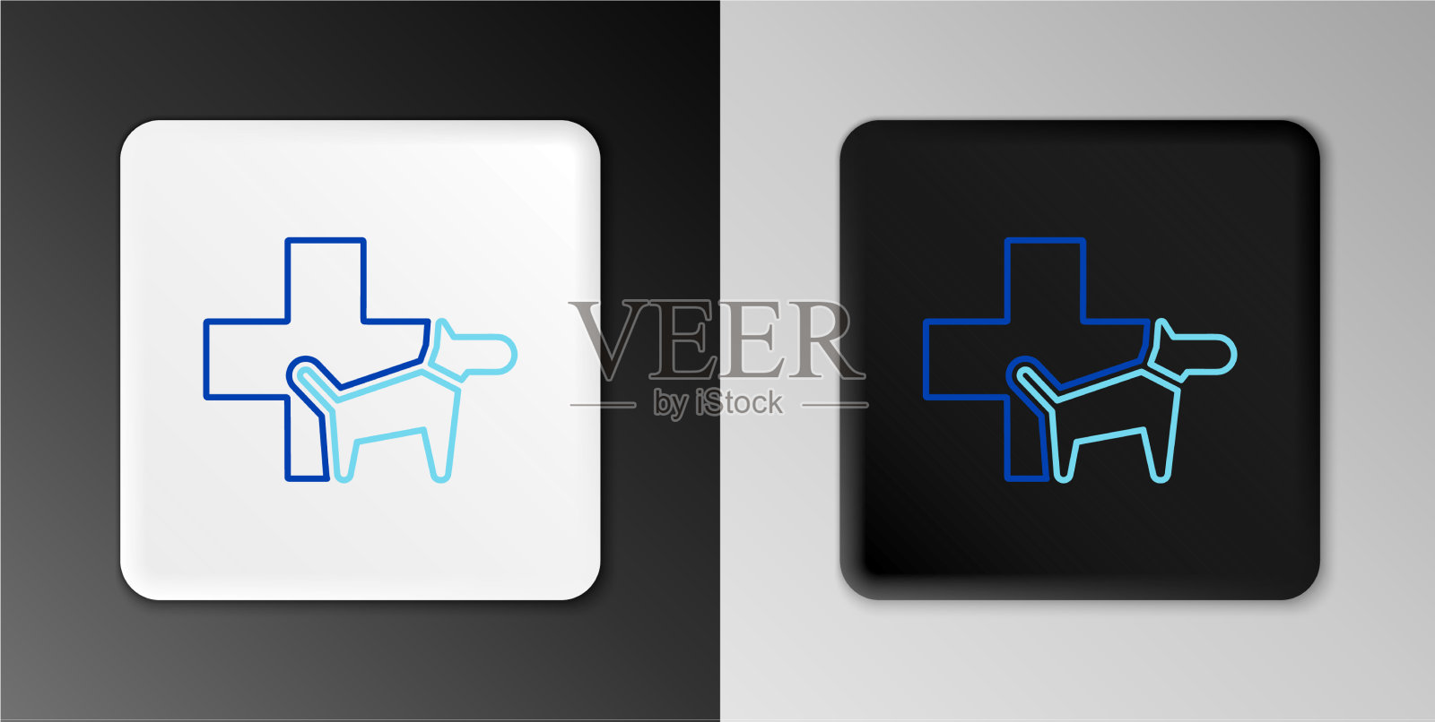 行兽医诊所标志图标隔离上图标素材