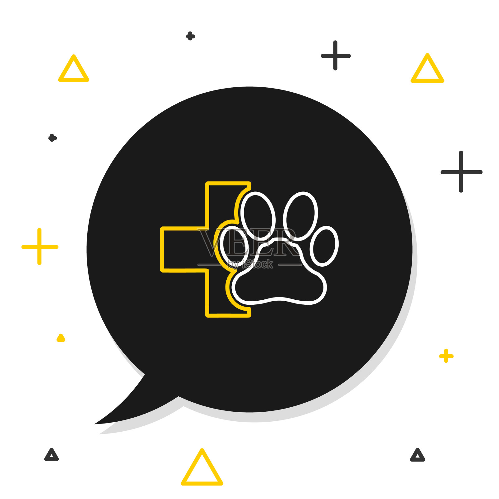 行兽医诊所标志图标隔离上插画图片素材