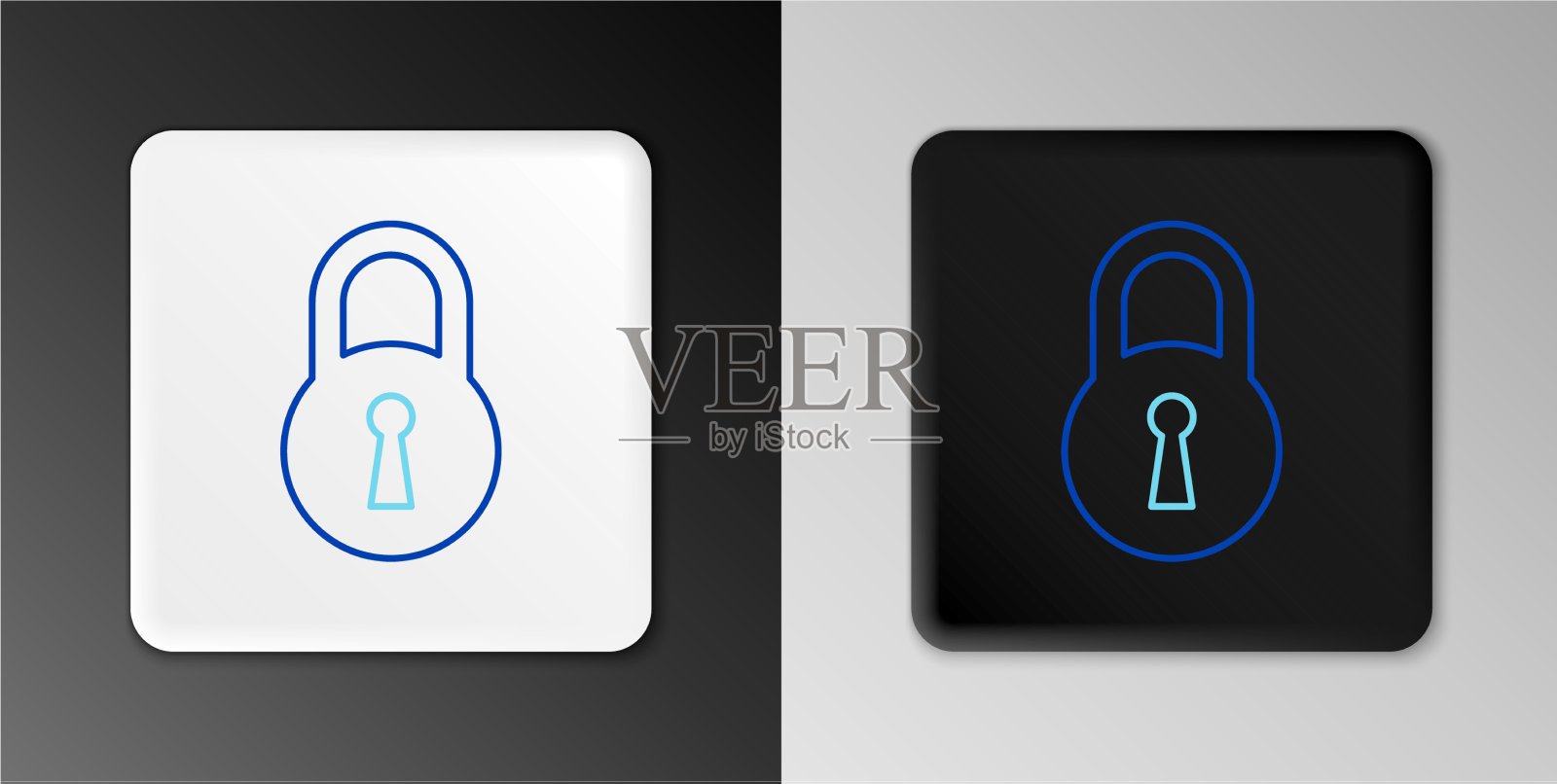 线锁定图标孤立在灰色背景图标素材