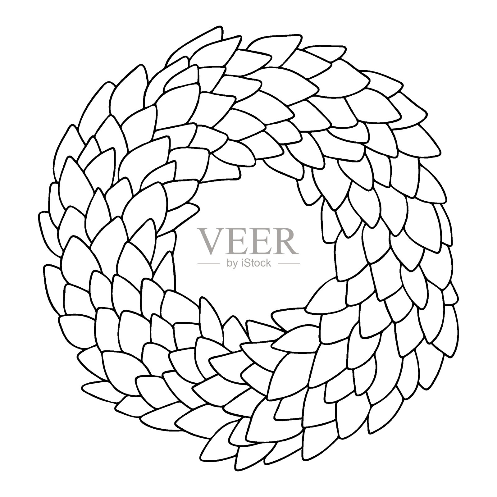 花圈抗压力着色页股票矢量插图插画图片素材