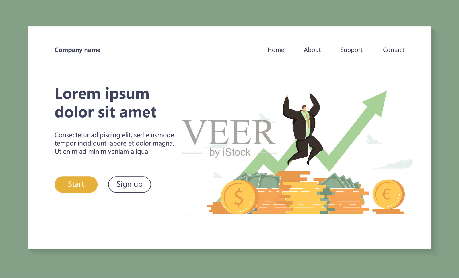 百万富翁对收入增长感到高兴插画图片素材