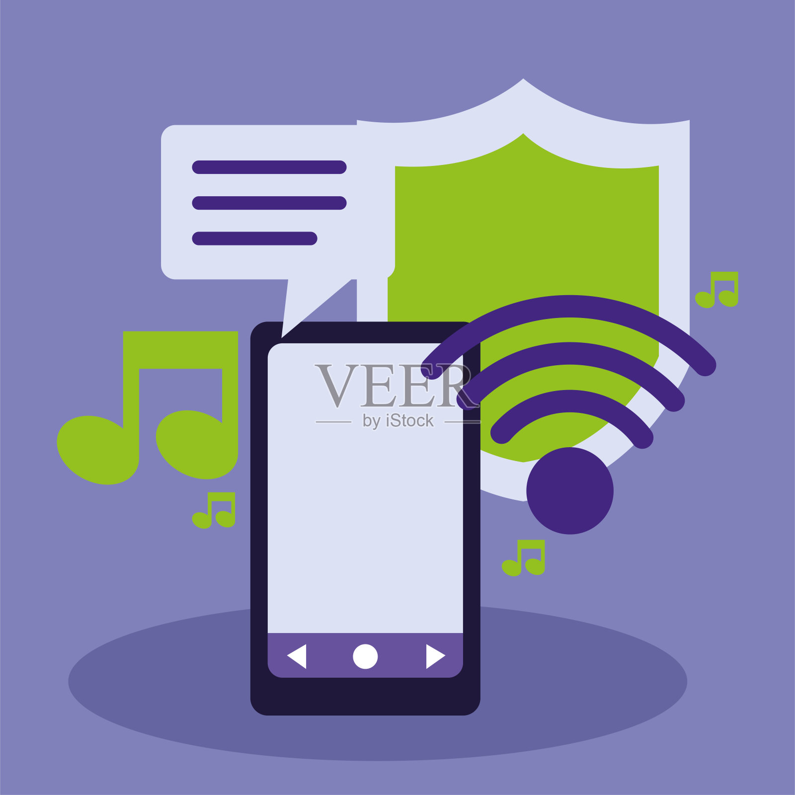 智能手机无线音乐插画图片素材