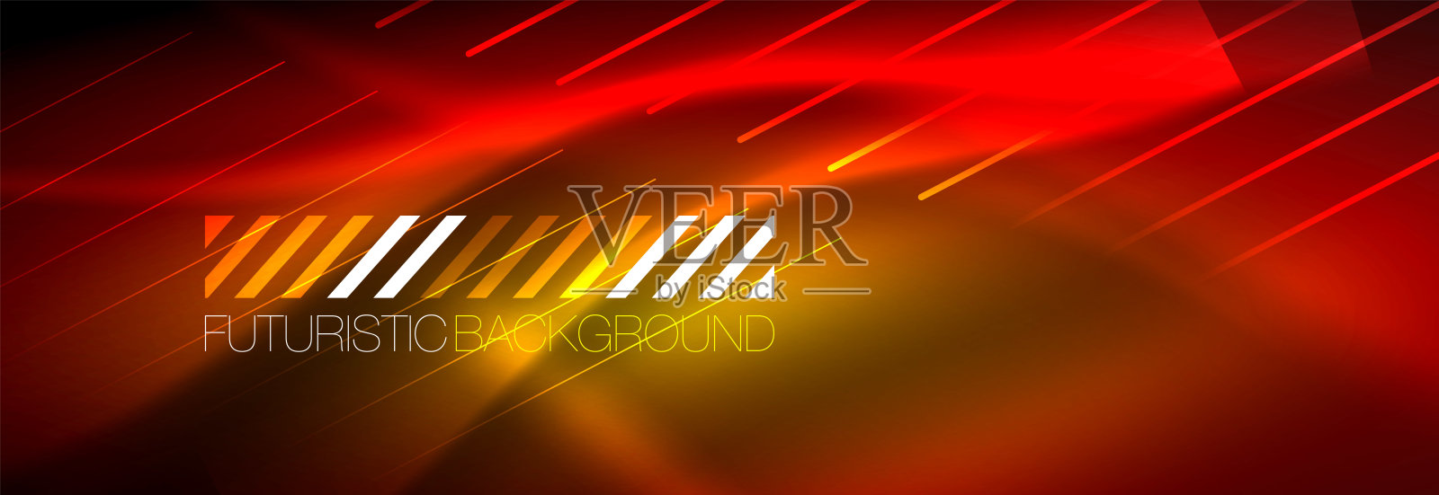 霓虹发光的线条，神奇的能量和光运动的背景。向量壁纸模板插画图片素材