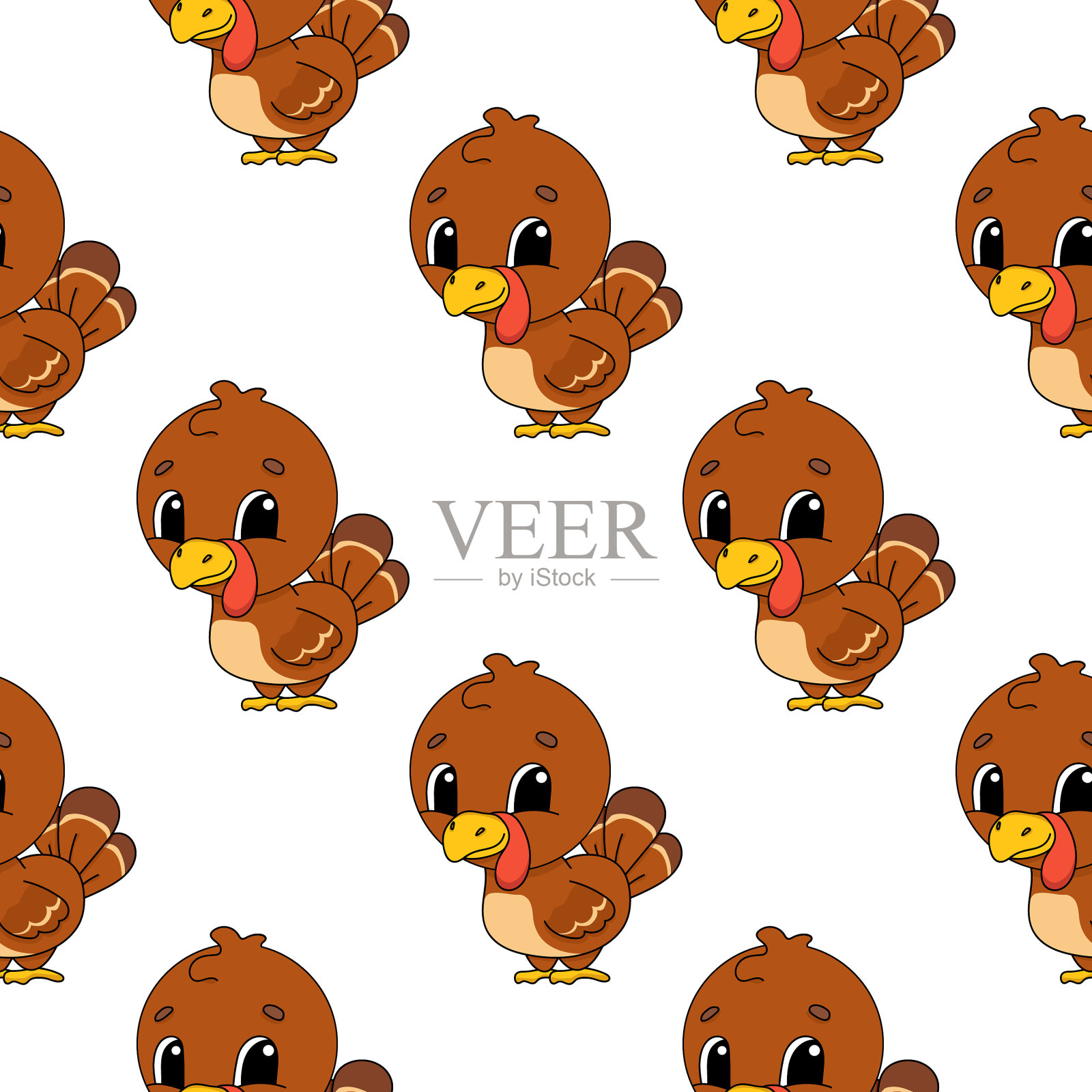 色彩无缝图案卡通风格鲜明插画图片素材