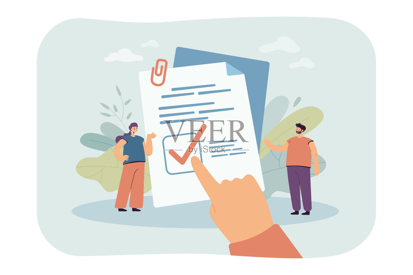 读法律原理的小人插画图片素材