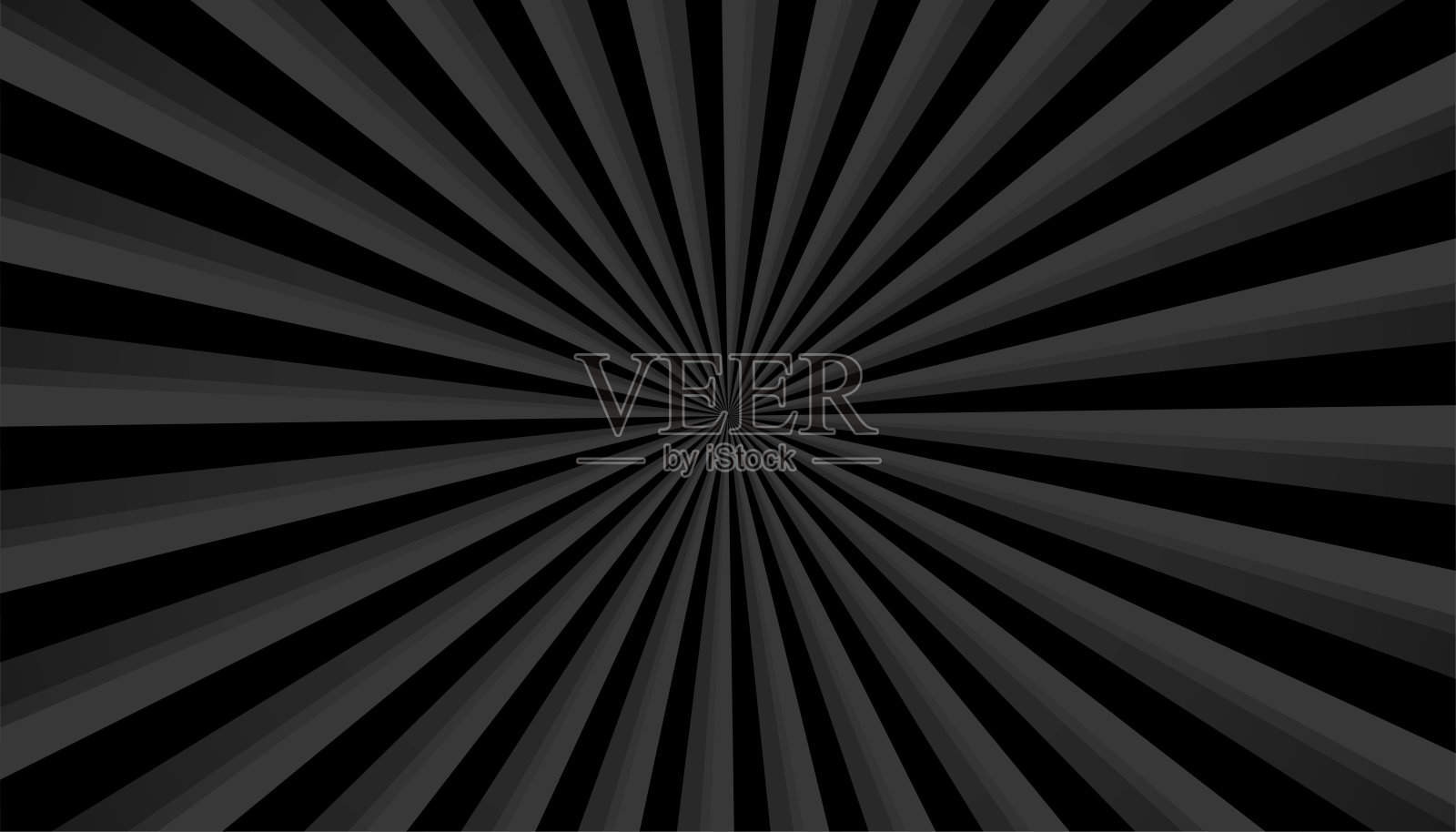 黑色背景与太阳射线放大效果插画图片素材