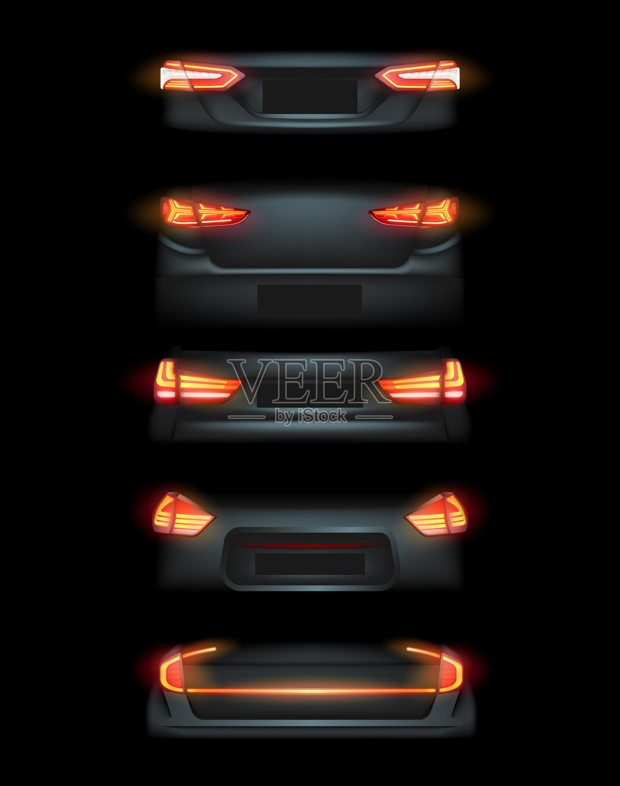 逼真的汽车汽车led发光插画图片素材