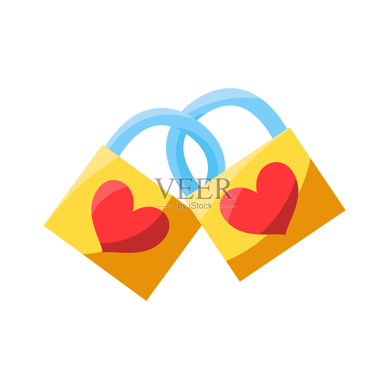 孤立的一对挂锁图标插画图片素材