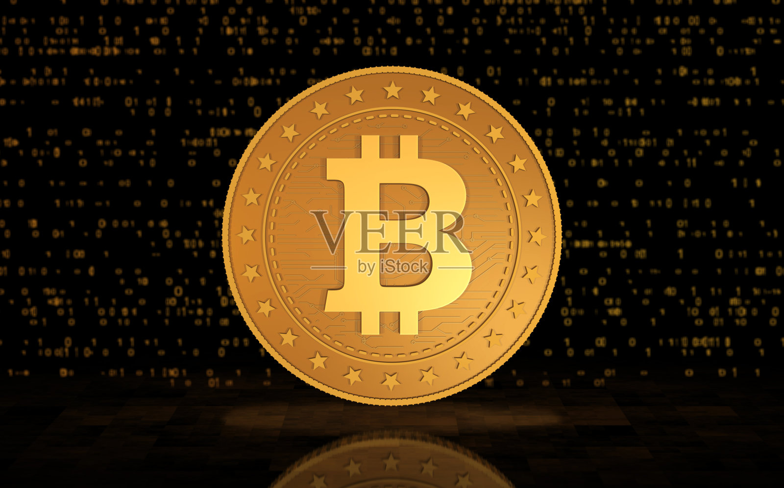 比特币加密货币符号金币插图照片摄影图片