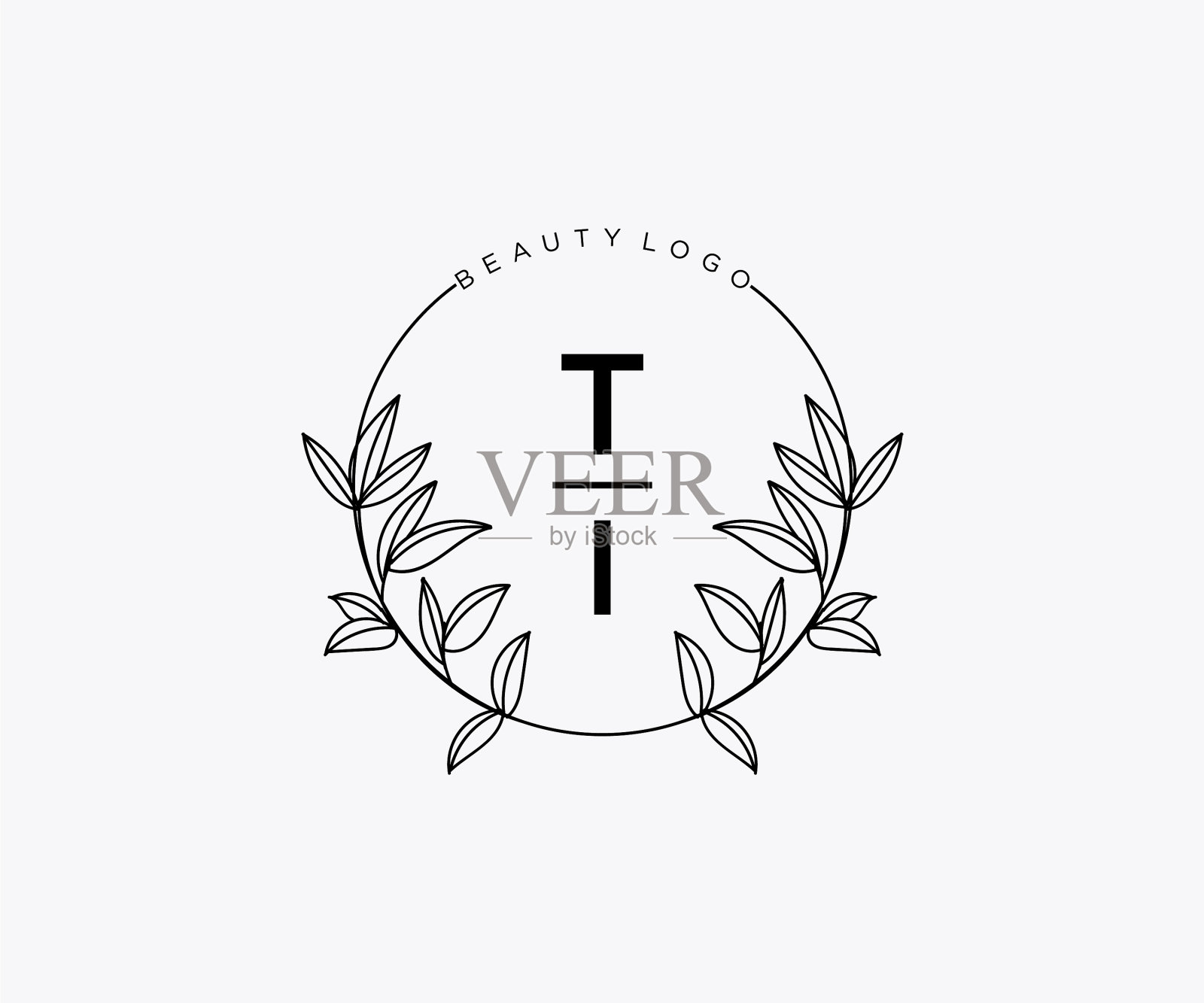 首字母ti美丽的花香女性插画图片素材