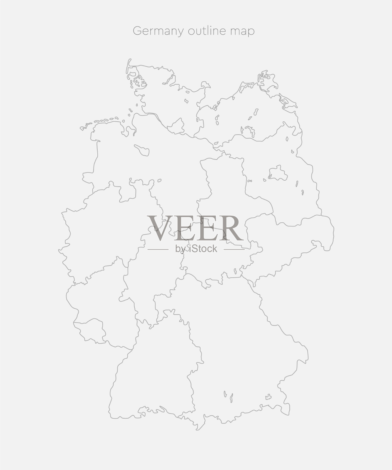 德国地图欧洲国家地图模板插画图片素材