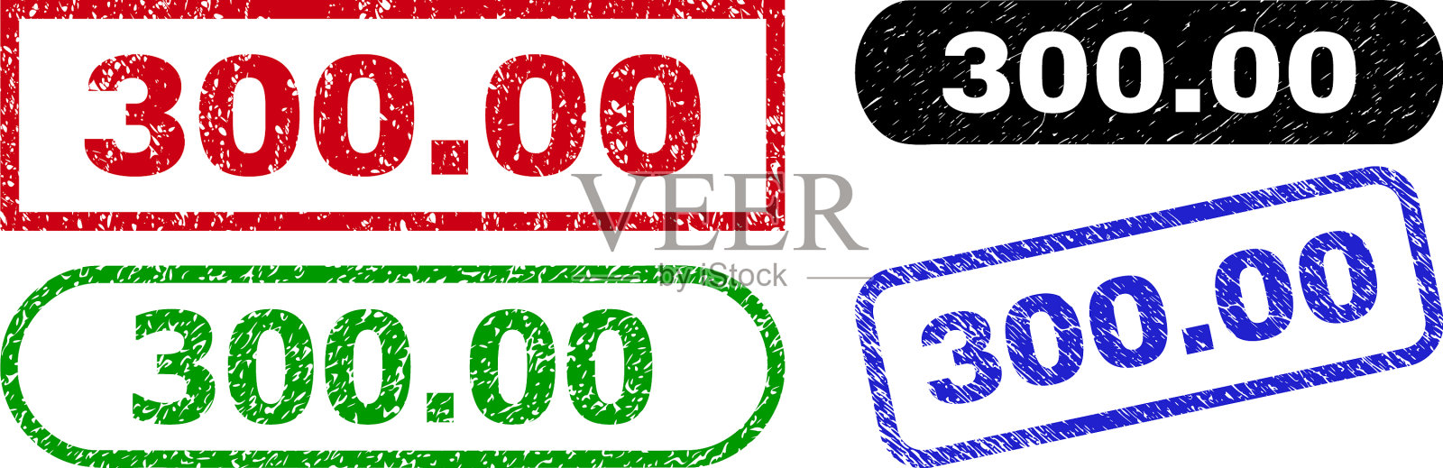 30000矩形印章与垃圾纹理插画图片素材