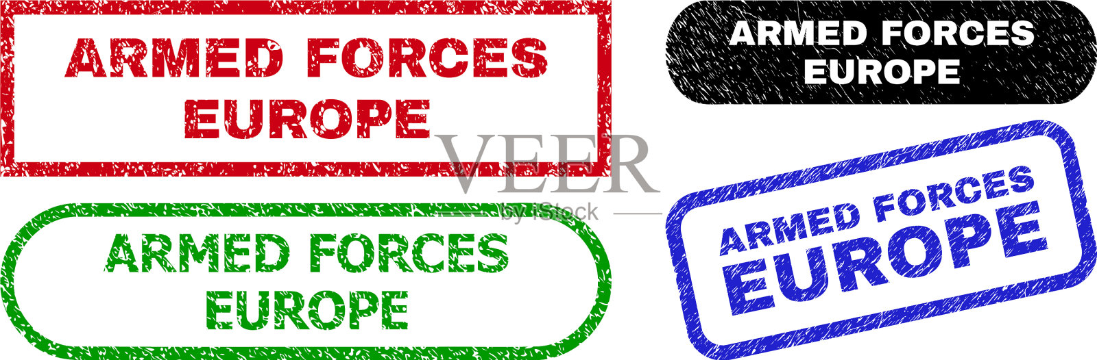 欧军用长方形印章印章插画图片素材