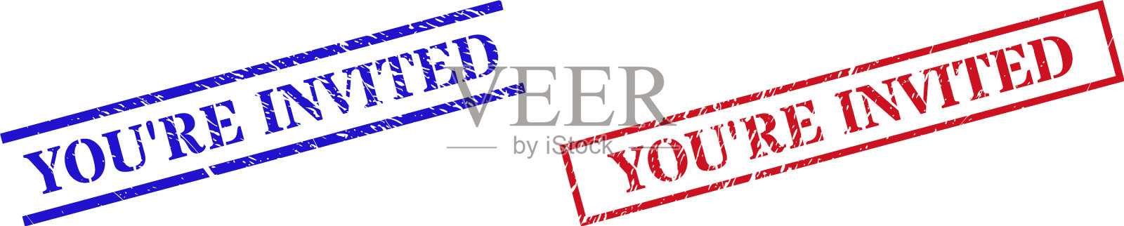 你被邀请纹理抓邮票水印插画图片素材