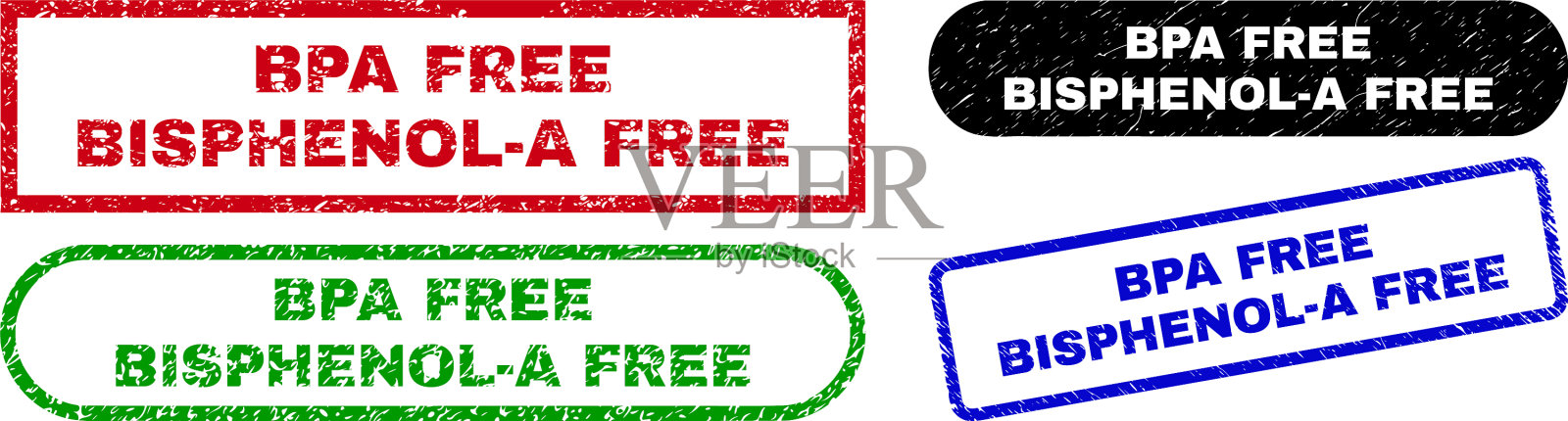 无Bpa双酚-无矩形印章印章插画图片素材