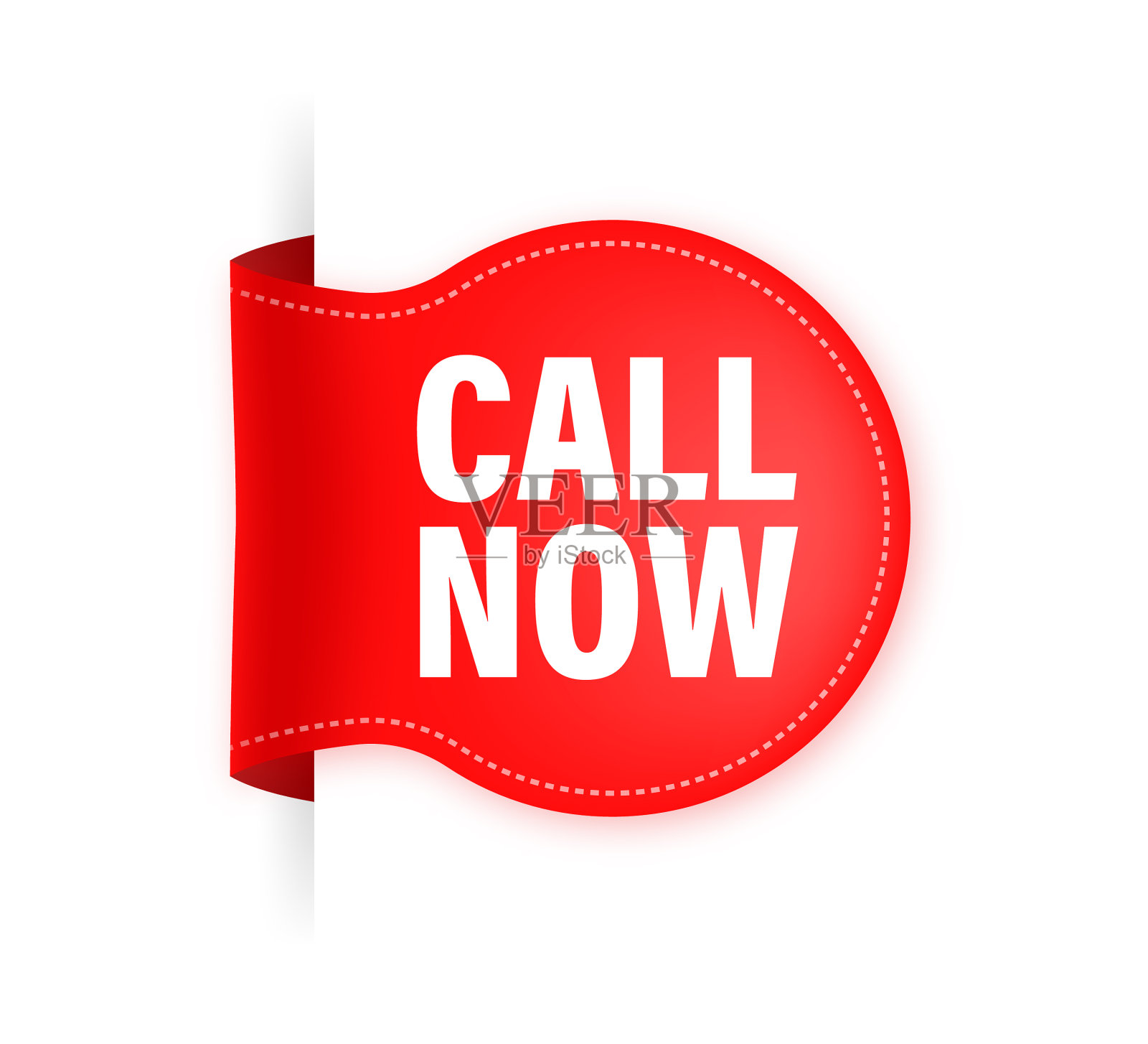 在白色背景上呼叫红色标签设计元素图片