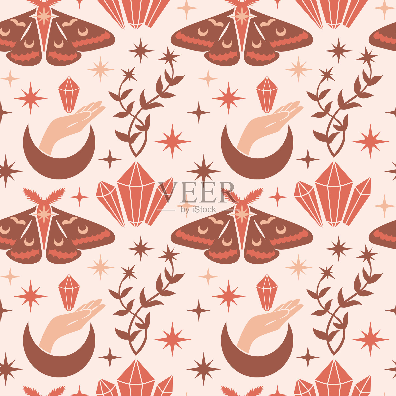 天体魔法矢量图解神秘的符号。插画图片素材