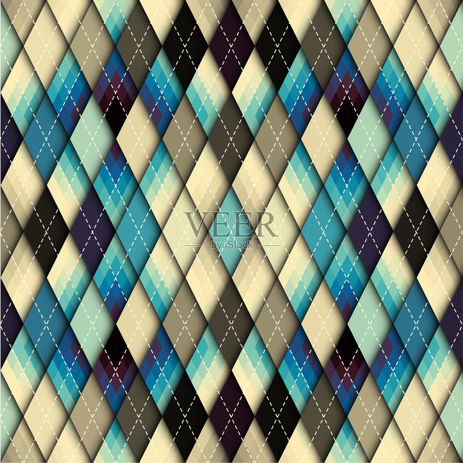 菱形无缝矢量图案背景。菱形的图案。插画图片素材