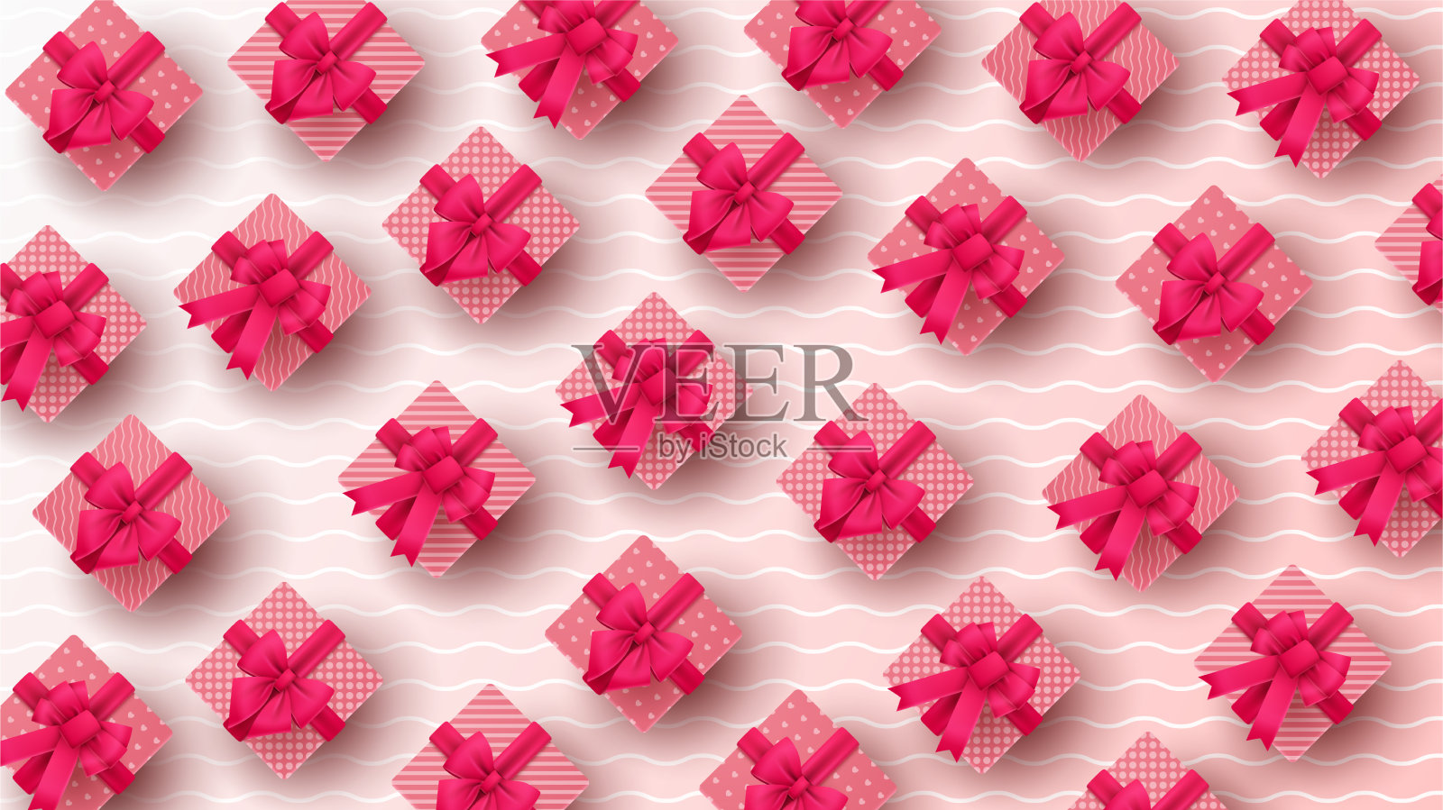 情人节以快乐为背景，心连心插画图片素材