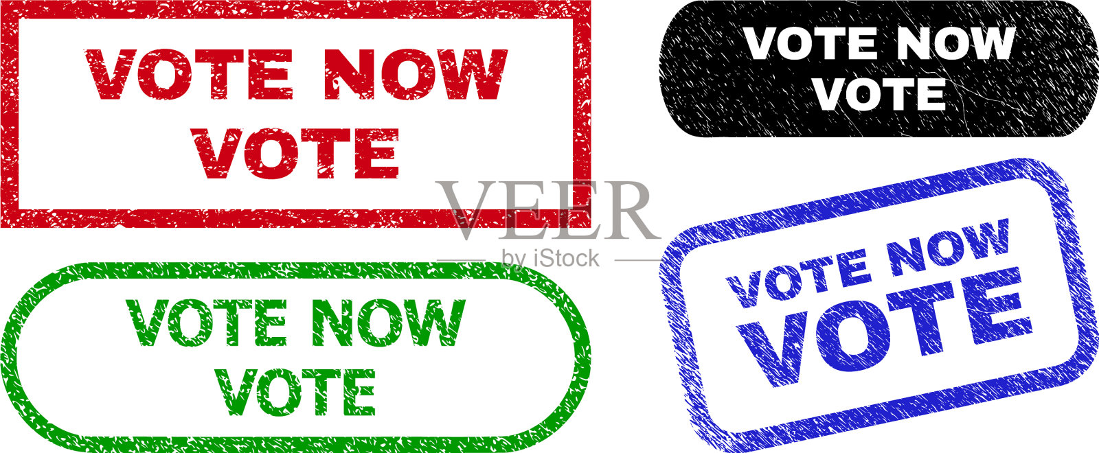 投票现在矩形水印与不干净的纹理插画图片素材