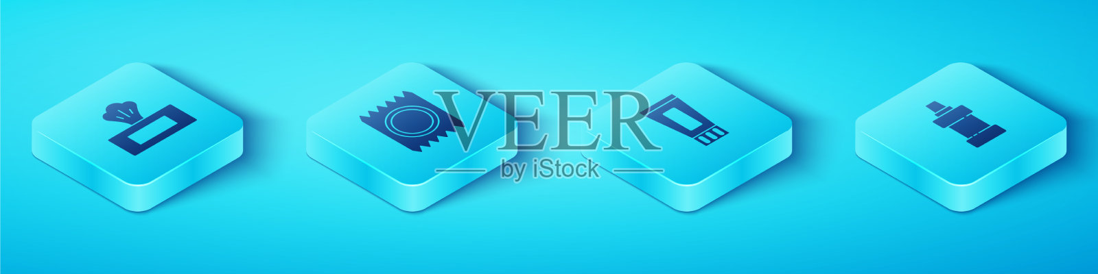 在包装中设置等距湿纸巾包装的避孕套图标素材