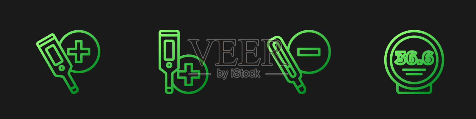 设线医用温度计数字和图标素材