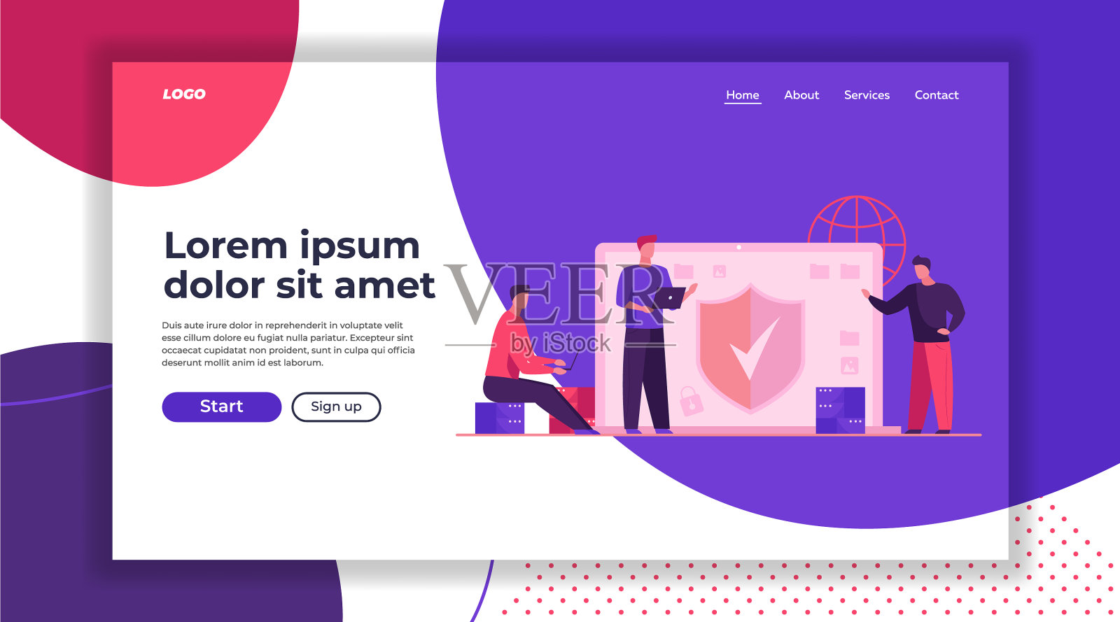 防病毒和数据安全插画图片素材