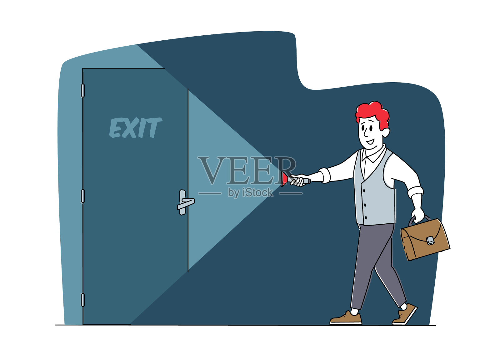 商务人士在正式的西装灯光与设计元素图片