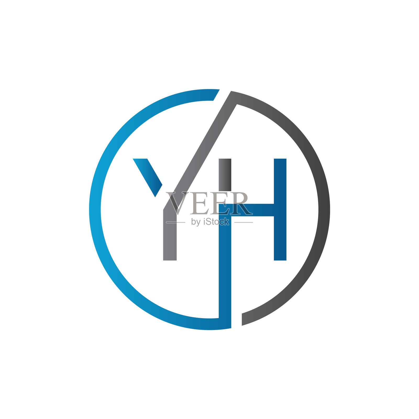 logo设计模板初始圆字母Yh设计元素图片