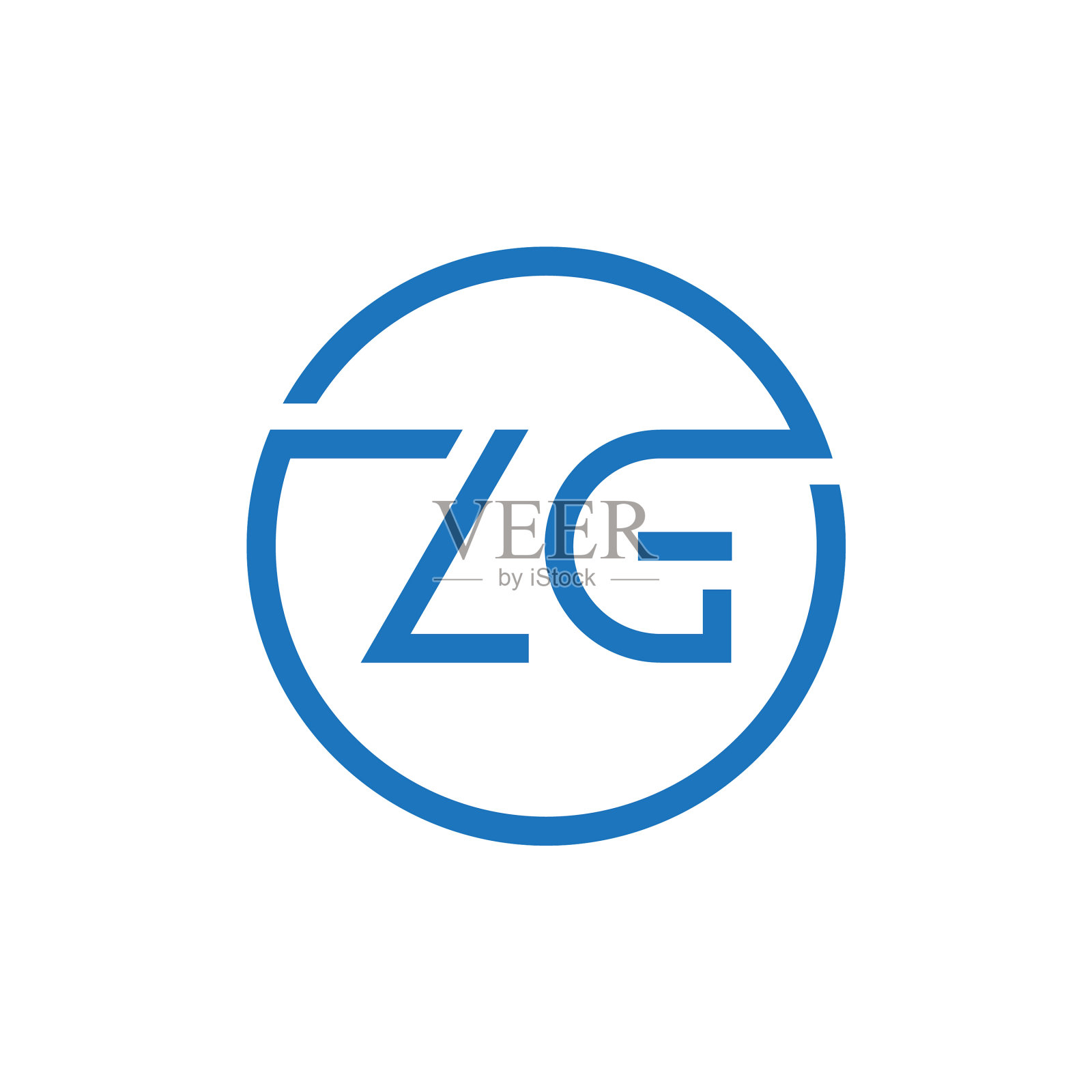 Zg标志设计模板起始圆字母Zg设计元素图片