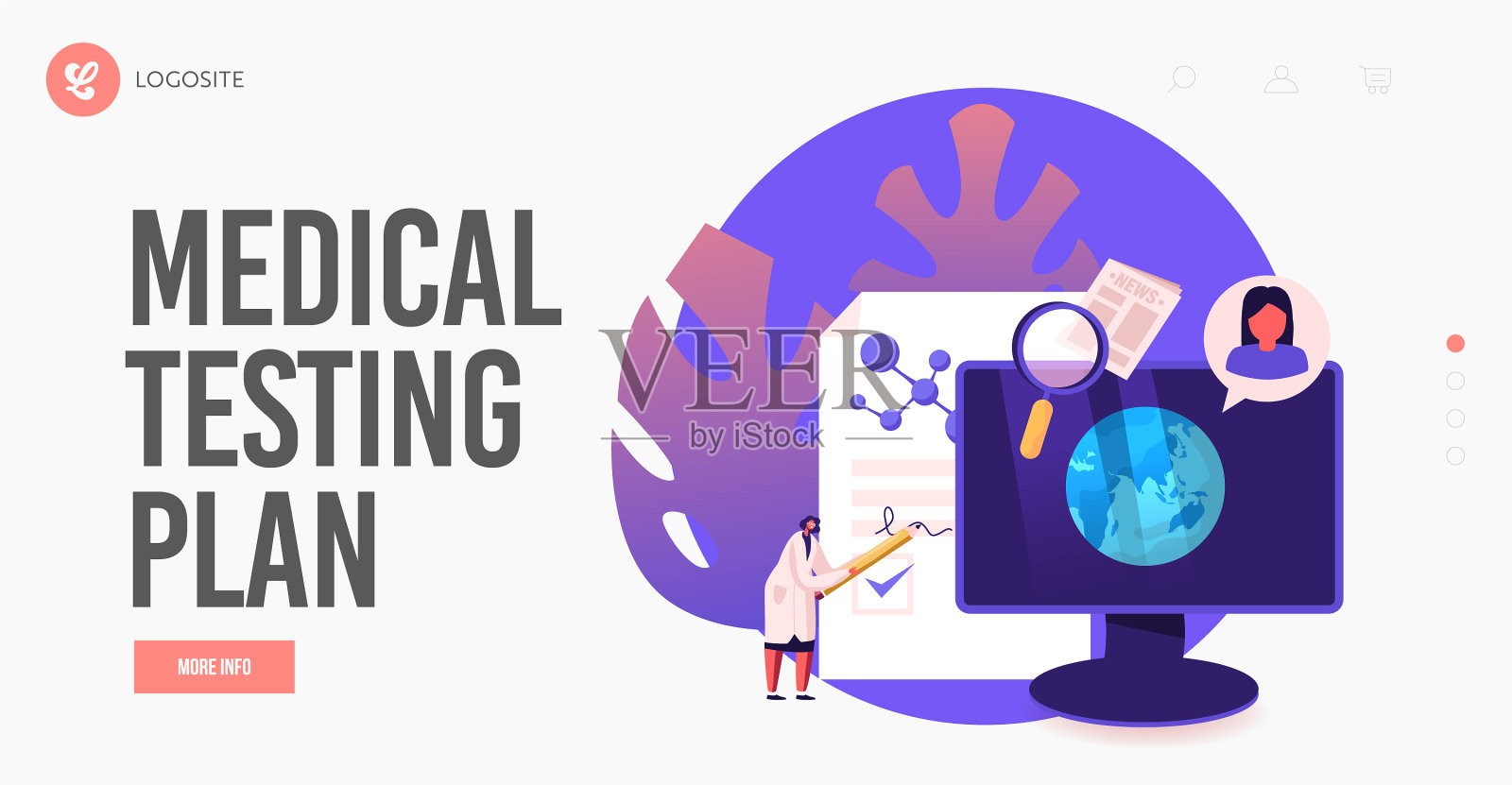 微小的科学家形象代表着巨大的科学插画图片素材