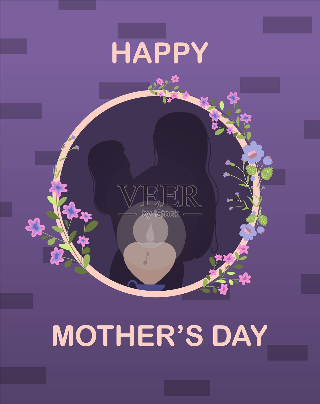 国际母亲节卡片插画图片素材