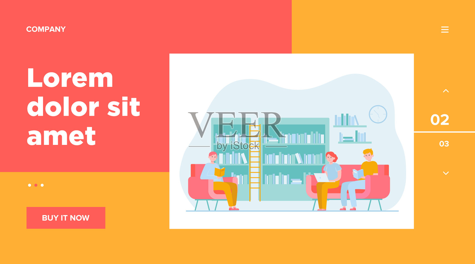 在图书馆公寓的人插画图片素材