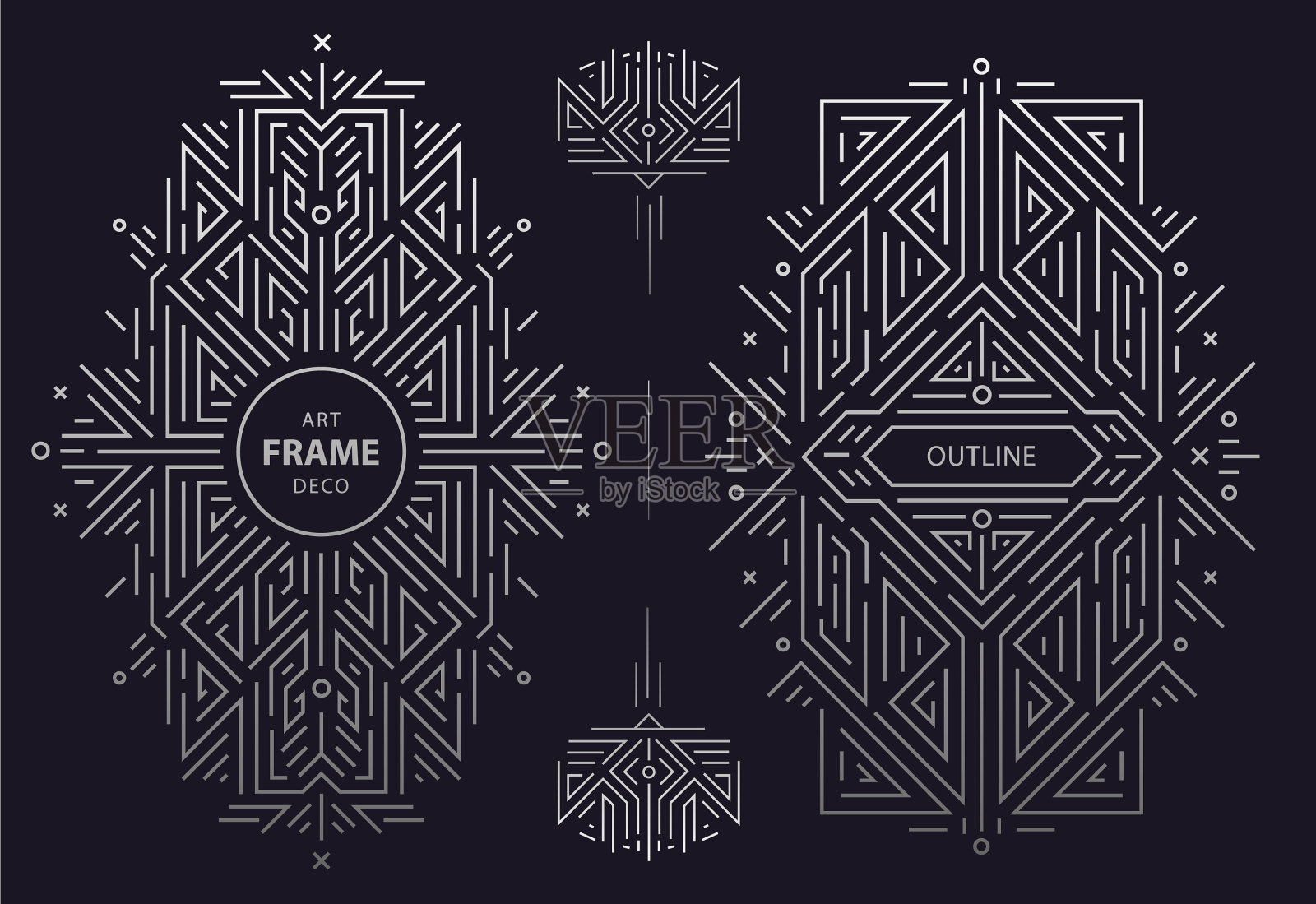 设置装饰艺术金色边框框架插画图片素材