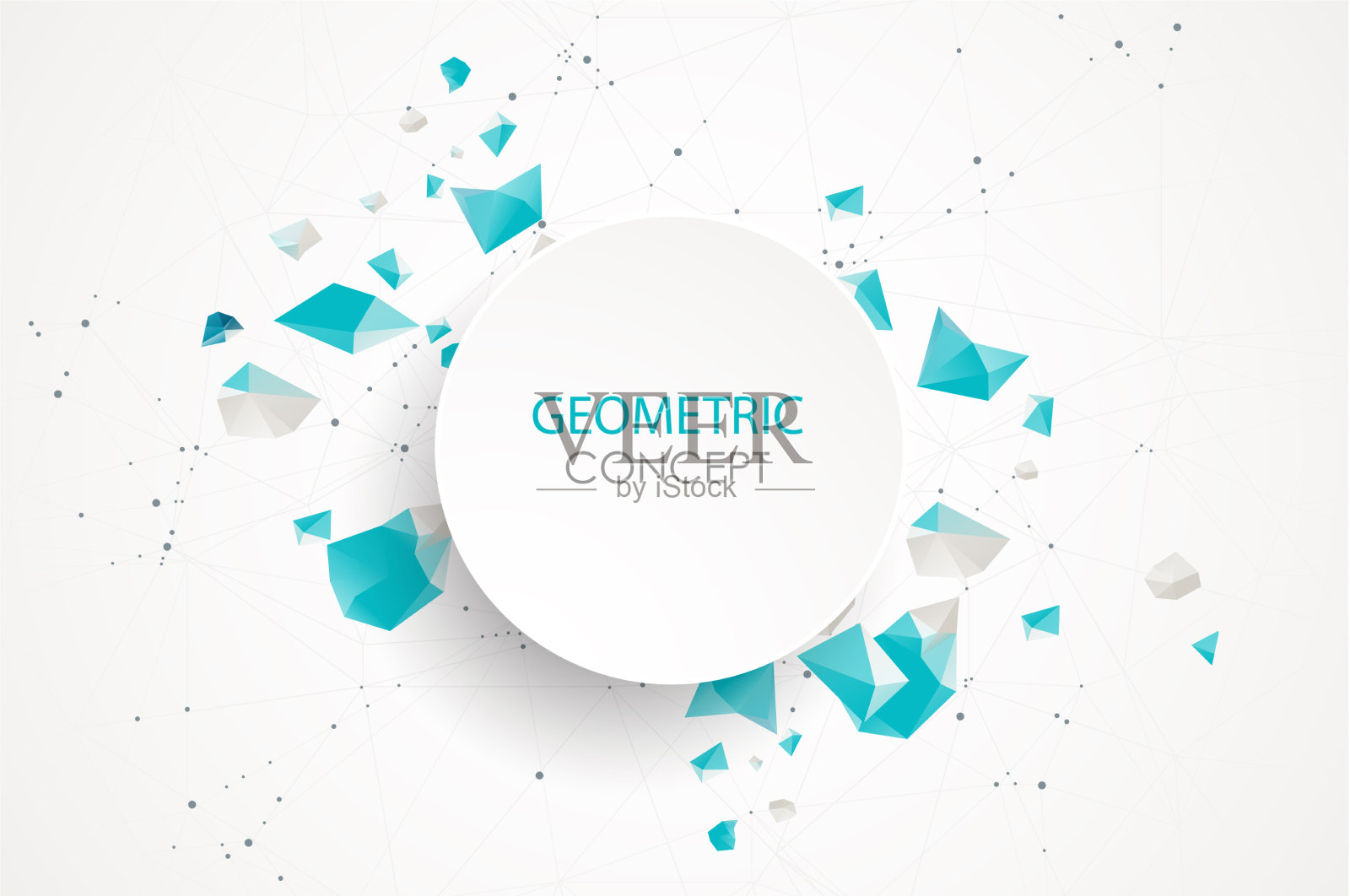 带连接的抽象多边形背景插画图片素材