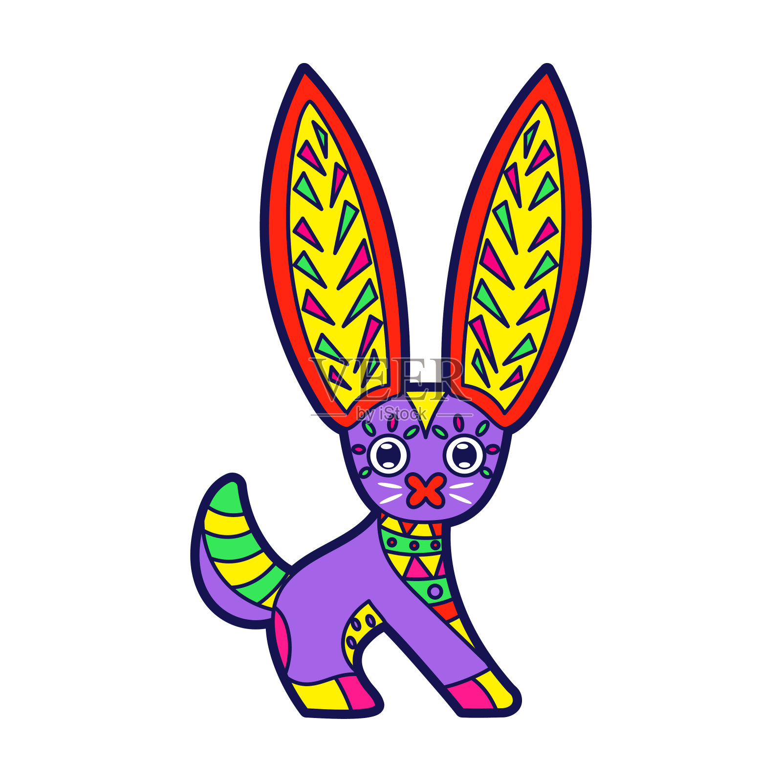 老鼠墨西哥文化的阿莱布里耶插画图片素材